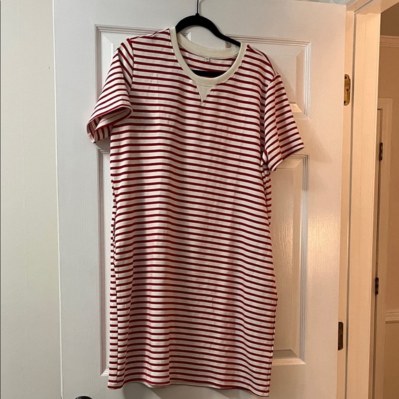 Amazon Dresses & Skirts - Amazon Red and White Striped Midi Dress